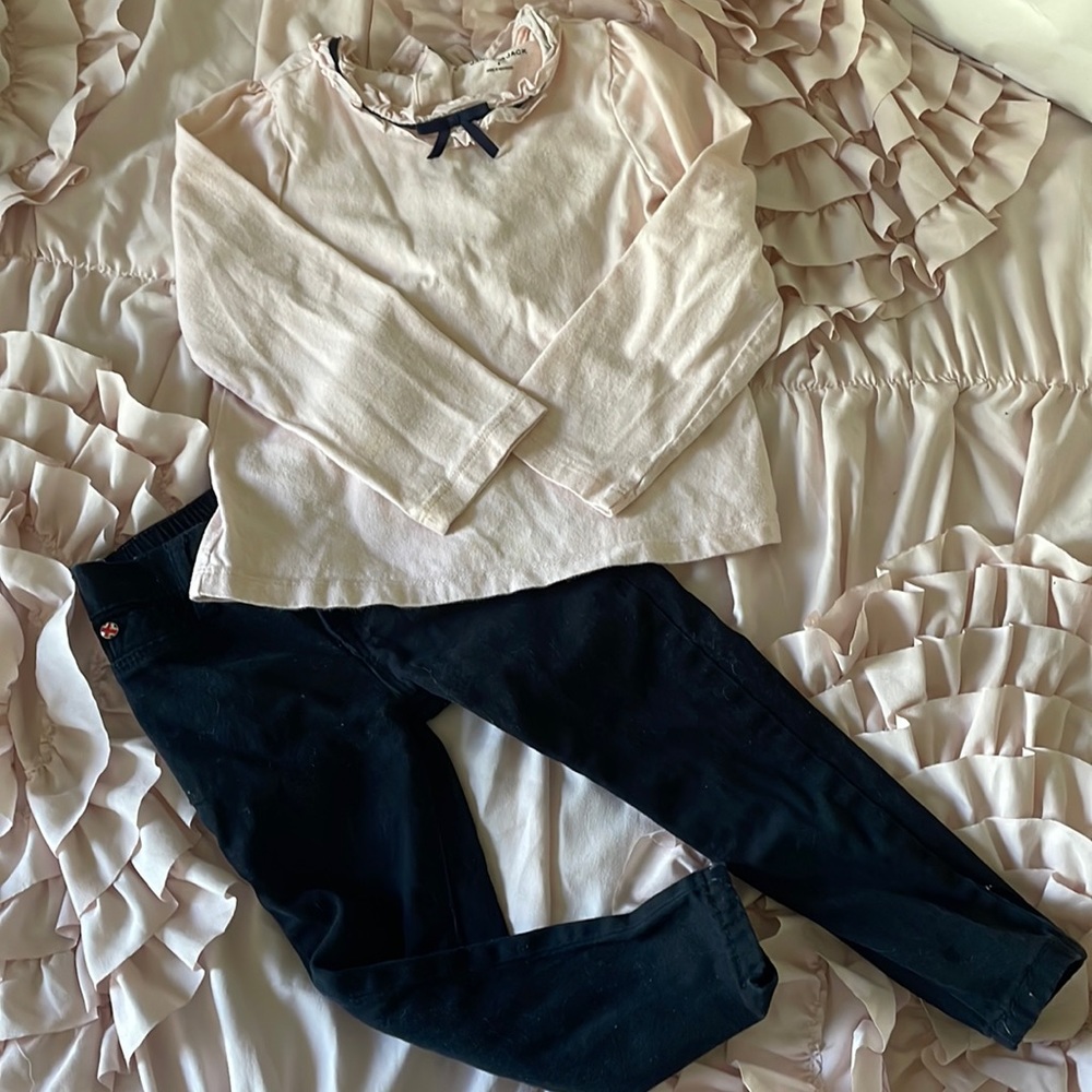 Janie and a Jack pink top  size 4Tand Hudson Jeans.( 3T)